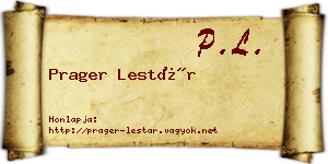 Prager Lestár névjegykártya